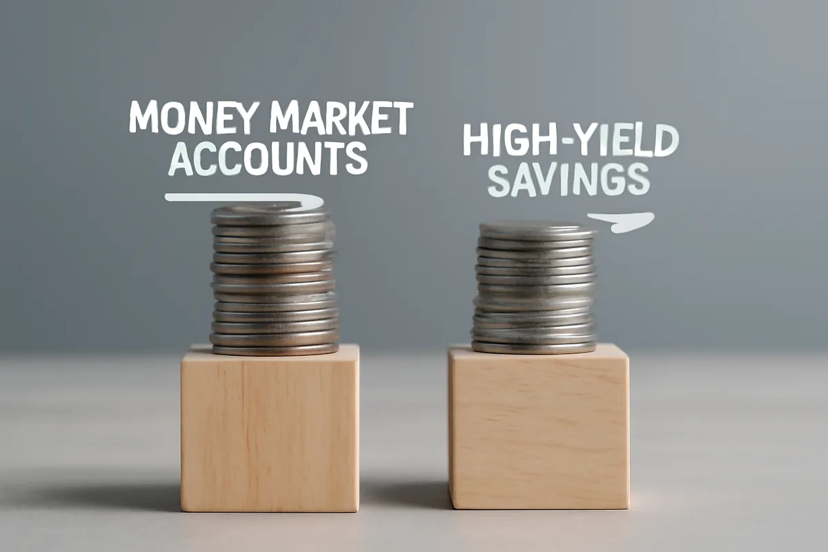 money market accounts vs high-yield savings concept